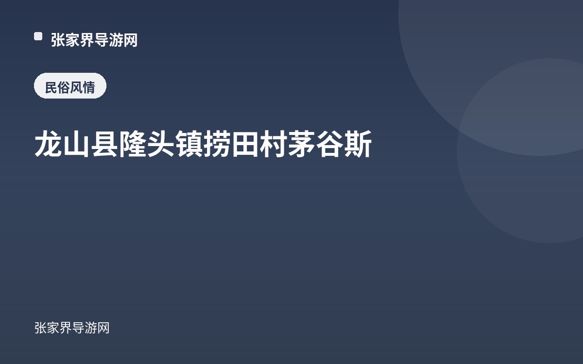 龙山县隆头镇捞田村茅谷斯