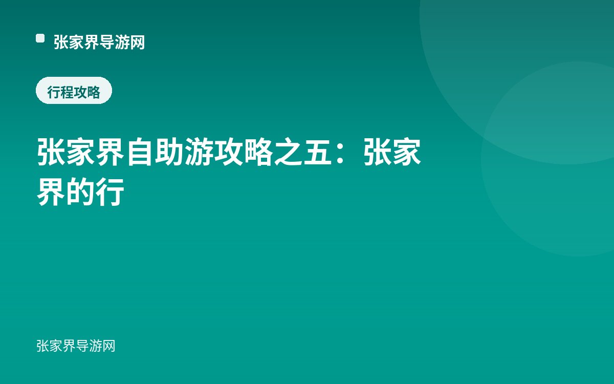 张家界自助游攻略之五：张家界的行