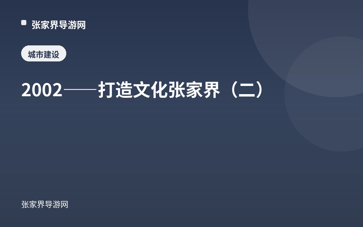 2002——打造文化张家界（二）